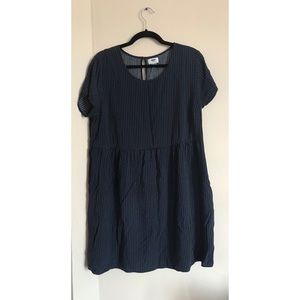 BLUE HOUNDSTOOTH BABYDOLL DRESS